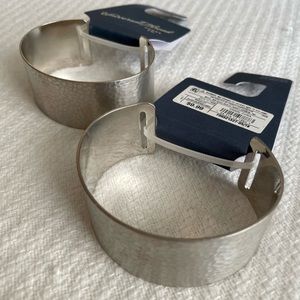 Silver Chunky Bangle Bracelets (set of 2)
